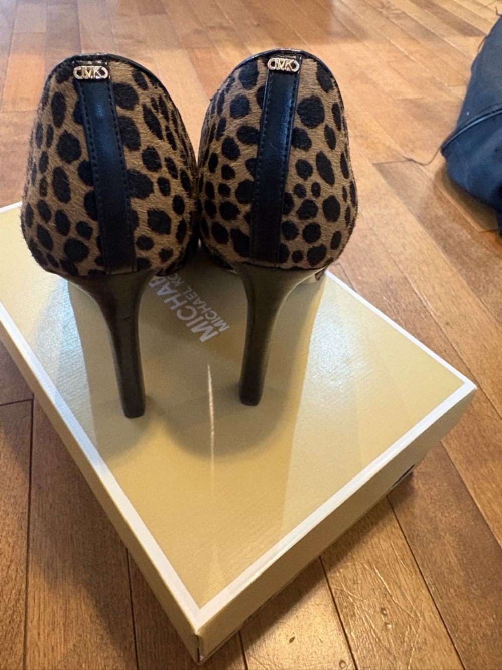 MICHAEL Michael Kors Leopard-Print Pointed-Toe Pumps in Brown and Black - Picture 3 of 4